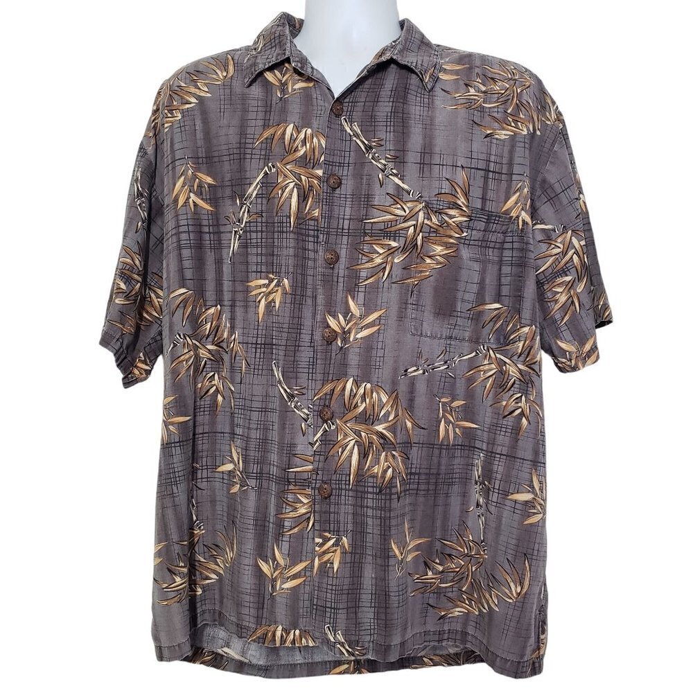Kahala Hawaiian Shirt Bamboo Tropical Vacation Rayon Mens Sz XL